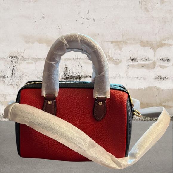 Coach NWT Mini Rowan Crossbody Bag In Colorblock Signature Canvas with Keychain - Picture 5 of 11